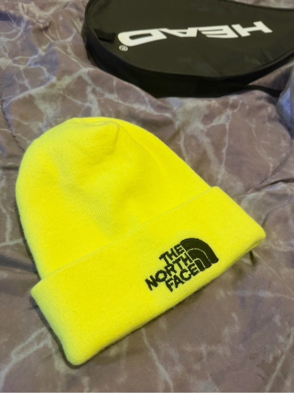 The North Face Neon Yellow Cuffed Beanie